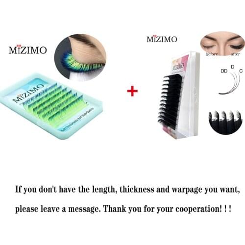 Natural extension thick 8-15mm(0.07/0.10mm) color and black grafted false eyelashes are mixed to sell beauty makeup tools