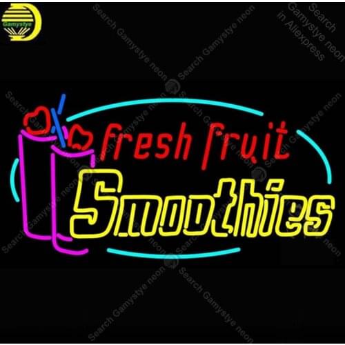 NEON SIGN For Oval Fresh Fruit Smoothies Logo Neon Lamp Glass Tube Neon Bulbs Sign Decorate Shop Handcraft Indoor Sign advertise