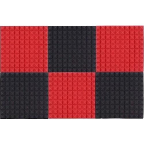 New 6 Pcs Acoustic Panels Soundproofing Foams Tiles Absorption Flame-Retardant Sound Insulation Pyramid Foam,50X50X5cm