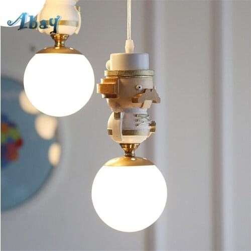 Papagu Puppet Doll Pendant Lights Nordic Childrens Room Boys Girls Living Room Bedroom Bedside Bathroom Hanging Lamps Lighting