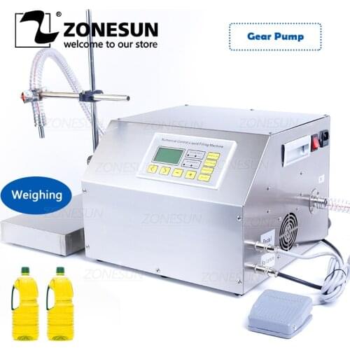 ZONESUN ZS-GP261W Semi-automatic Edible Oil Hydraulic Engine Oil Weighing Filling Machine Gear Pump Plastic Bottle Vial Filler