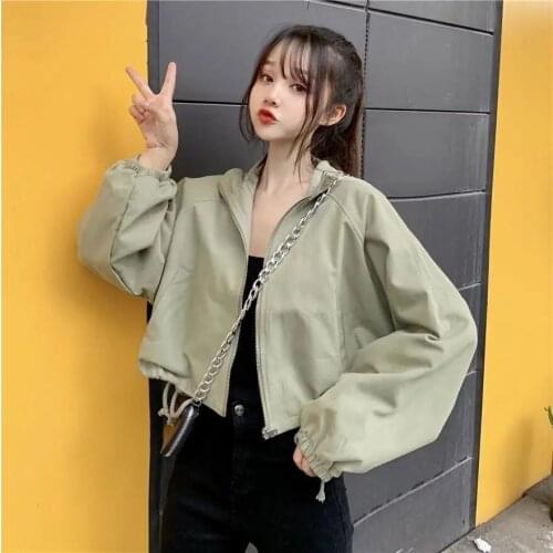 Casual 2021 New Fashion Net Red Coat Female Short Student Loose BF Autumn New Small Baseball Jacket