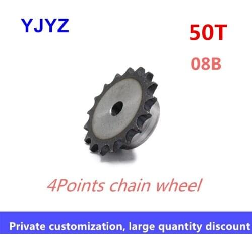 Table wheel industrial sprocket 08B 50teeth with 08B chain 4 points sprocket pitch 12.7MM