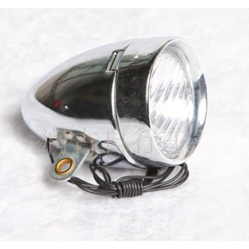 Q040 Free shipping cycling retro bicycle headlights / plating small headlight / mill electric hub bicycle lamp / bulb headlight