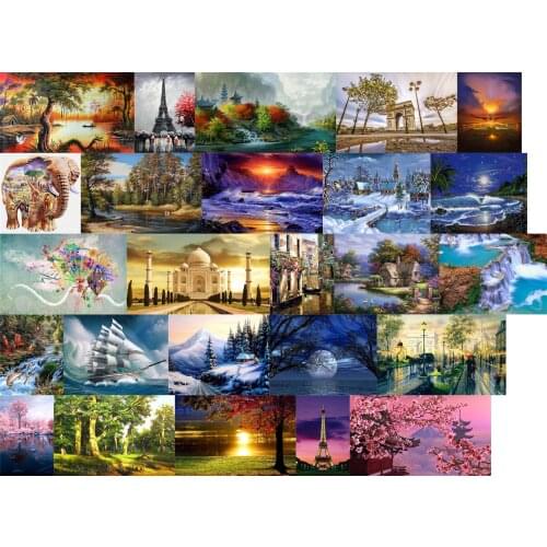 R14931 landscape sailing boat cross stitch kit people 18ct 14ct 11ct count canvas stitches embroidery DIY handmade needlework