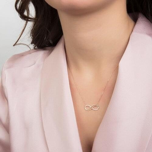Symbol Gold Infinity Gold Necklace for Women Accessory Delicate Fashion Elegant Party Immortality Symbol Charms Best Quality
