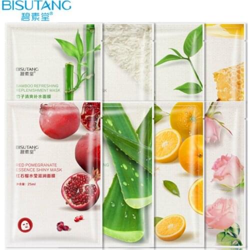 Fresh Orange Aloe Rice Pomegranate Bamboo Rose Green Tea Honey Moisturizing Mask Oil-control Whitening Wrapped Mask Skin Care