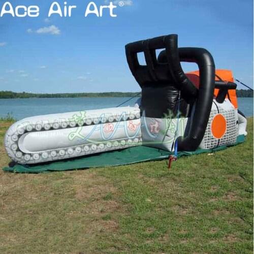 Giant nice designed inflatable chainsaw replica model electric motor saw tool replica for advertising and promotion