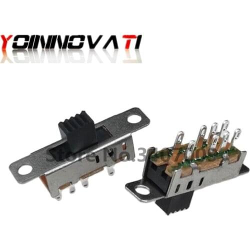 10PCS SS23E04 SS-23E04 Double Toggle Switch 8 Pins 3 Files 2P3T DP3T Handle High 5mm Small Slide Switch