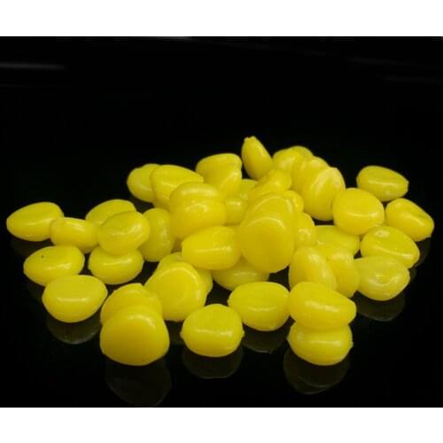 100pcs/lot Yellow Corn Kernels Soft Fishing Lures Soft Bait Artificial Corn Fish Lure