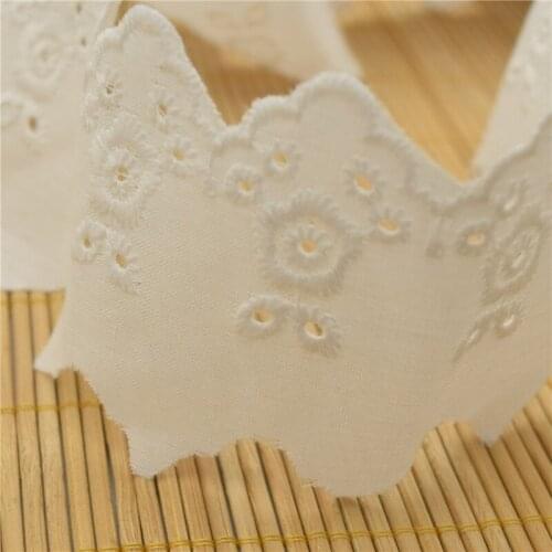 150Yard Cotton Lace White Cotton and polyester Ruffle Eyelet Lace 5.8cm Crafts/Costume/Larp/Sewing wholesale