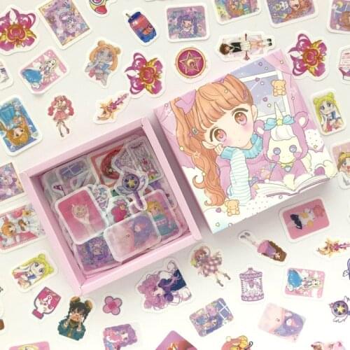 200 pcs/pack Pink girlhood Decorative box Stickers Scrapbooking Stick Label Diary Stationery Album
