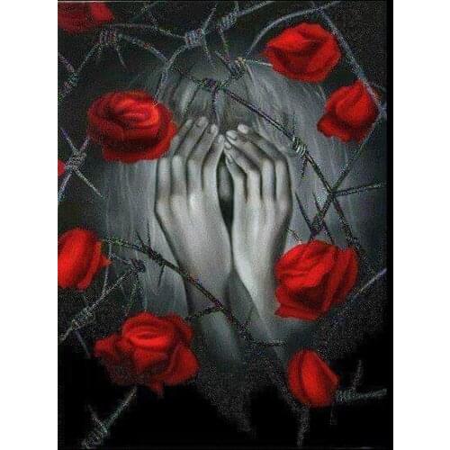 5D DIY Diamond Painting Rose Horror Girl Full Square/Round Art Picture 3D Embroidery Mosaic Cross Stich Kit Stickers Decor DF566