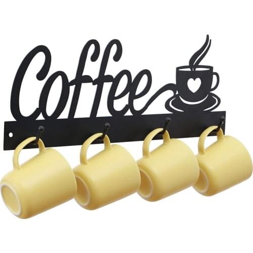 ABZS 2Pcs Metal Coffee Cup Storage Rack Wall Mounted Drip Cup Rack Mug Rack is Suitable for Bar and Kitchen Storage Rack