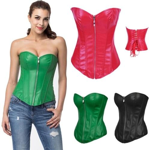 Alivila.Y Fashion Womens Sexy Steampunk Gothic Faux Leather Boned Corset Bustier For Women