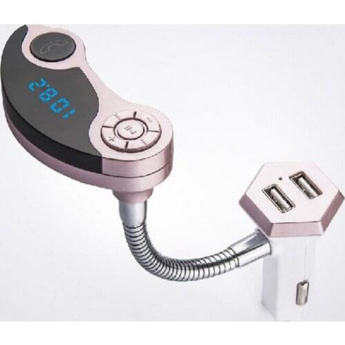 Car mp3 Player Bluetooth Speakerphone Hands-free Bluetooth FM Transmitter Phone U-disk TF Card USB Charger in Silver /Pink /Gold