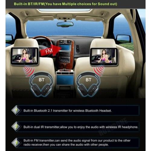 RoverOne 2 Pcs X 10.1 Inch Android 6.0 Auto Vehicle Car Pad Headrest TFT LCD Monitor Backseat Player Seatback Entainment System