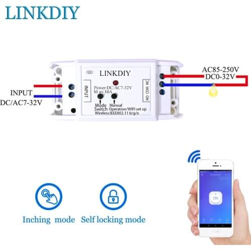 Wifi switch wireless Relay module DC5V 12v 24v 32v Smart home Automation for access control systemr Inching/Self-Locking