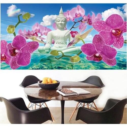 Big size Zen stone orchid Buddha icons 5D Diy Diamond Painting Full square/round drill 3d diamond Embroidery Rhinestone mosaic