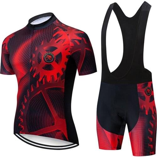 Quick-dry Lycra Summer Cycling Jersey Bib Short Set 2021 Mens Mountain Bike Clothing MTB Sport Bicycle Clothes Mallot Suit Kit