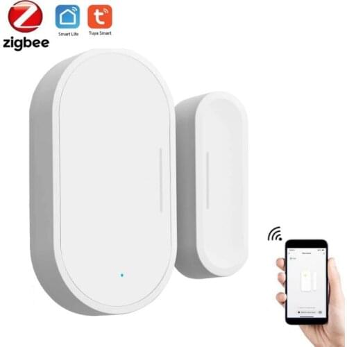 Door Window Sensor Zigbee Wireless Connection Smart Mini Door Sensor Security Alarms Work With Alexa Google Home Smart Home
