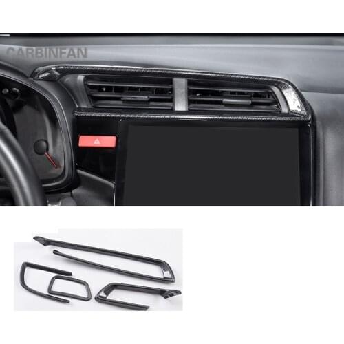 Decorative carbon fiber Air vent outlet frame interior trim cover For Honda FIT JAZZ 2014 2015 2016 2017 2018 C1371