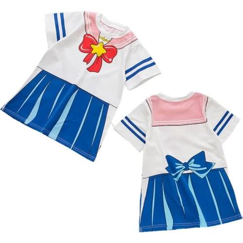 Baby Girl Romper Infant Sailor Mercury Cosplay Bodysuit Dress Bebe Japanese Anime Sailor Moon Party Costume Newborn Baptism Gift