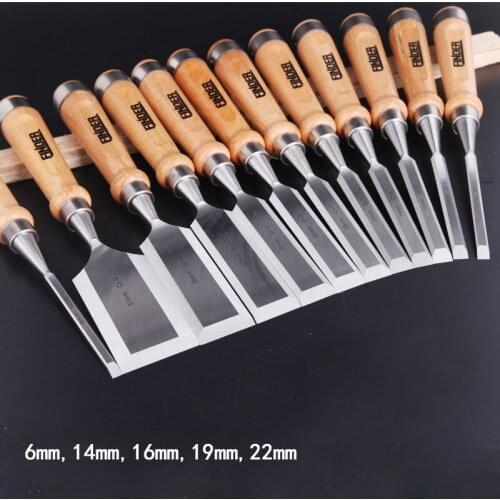 5pcs/set 6,14,16,19,22mm Carving Chisel Carpenter Tools Flat Woodworking Chisel Set Professional Wood Carving Knife Hand Tools