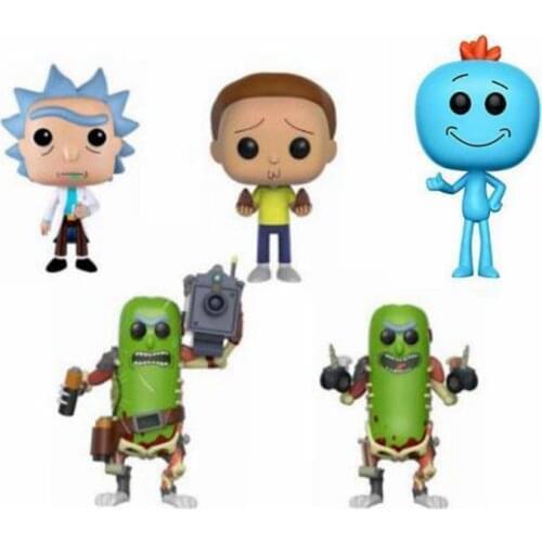 Rick 112# and Morty 113# MR.MEESEEKS 174# PICKLE 332# 333# Vinyl Action Figures Collection Model Children Toys