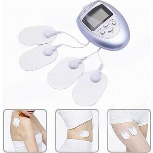 Tens Unit LCD Slimming Electronic Pulse Sports Fat 1018 Massage Muscle Stimulator Massager Digital Full Body Massager with 4 Pad