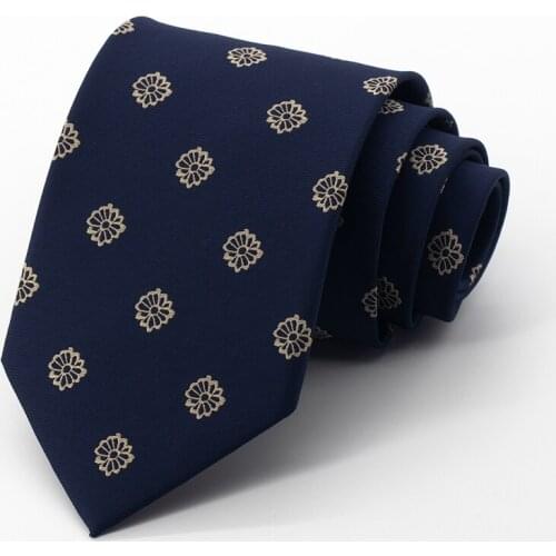 Brand New 8CM Blue Business Tie for Men High Quality Formal Office Gentleman Necktie Fashion Cravate With Gift Box