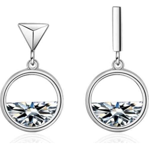 KOFSAC Fashion 925 Sterling Silver Stud Earrings For Women Birthday Wedding Sweet Style Luxury Crystal CZ Earring Jewelry Gifts