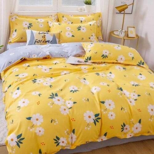 Cartoon Simple Bedding Set With Pillowcase Duvet Cover Set Bed Linen Sheet Single Double Queen King Size Quilt Covers Bedclothes