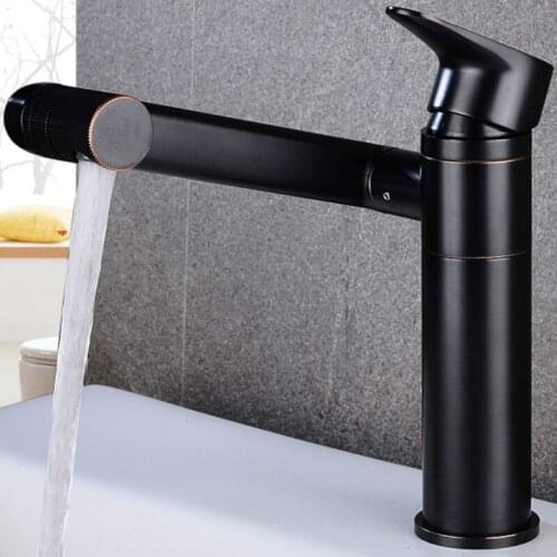All copper Bathroom faucet 360 degree rotation wash basin counter Hot and cold mixer taps bathroom tub shower faucet WJ715