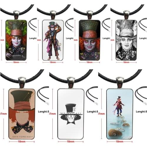 Fashion Necklace Handmade Rectangle Shape Choker Necklace Jewelry Multi Designs For Women Mad Hatter Alice In Wonderland
