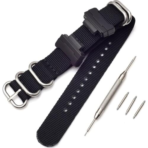 Nylon Canvas Strap Watch Band Bracelet for Casio G-Shock GA-110 GA100 GD-100/110 DW-5600 GW-M5610 Straps Wristband Black Belt