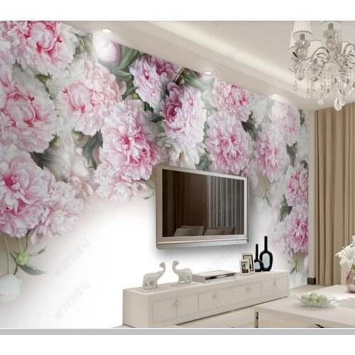Papel de parede European romantic peony flower TV background wall 3d wallpaper mural,living room bedroom wall papers home decor