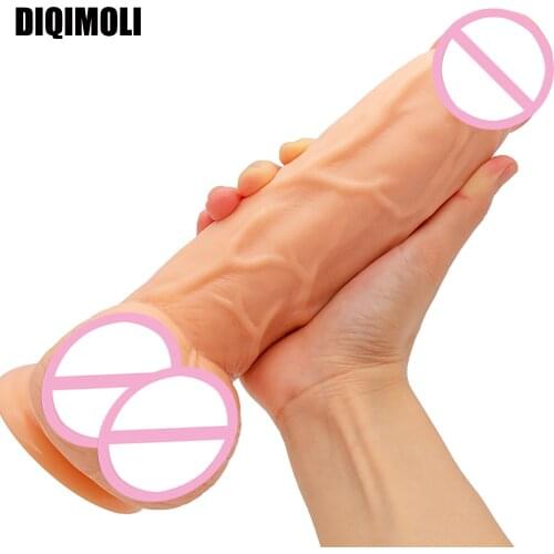 25CM*5.5CM Oversized Realistic Dildo Soft Skin Feeling Huge Penis Erotic Thick Phallus Big Dick Sex Toys for Female Masturbation
