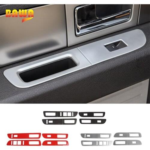 BAWA Car Window Lift Panel Switch Button Decoration Cover for For Ford F150 Raptor 2009-2014