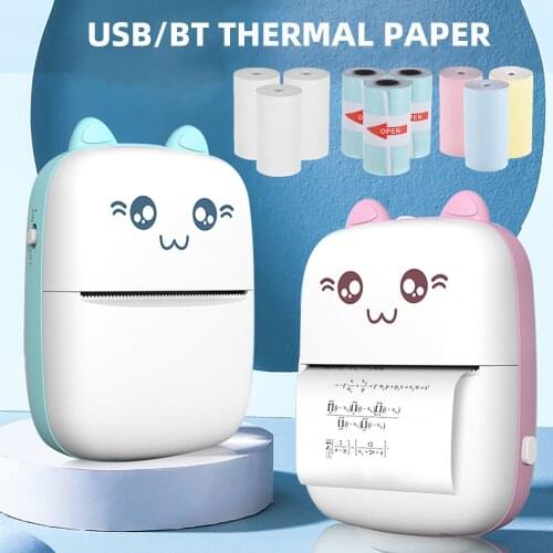 Portable Mini Thermal Printer Wireless Bluetooth 200dpi Photo Label Memo Wrong Question Printing for Android IOS Pocket Printers