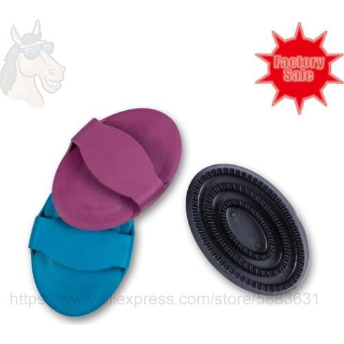 34 2020 Soft grip curry comb TPE rubber small size 12.5*8cm child using for massage horse body grooming comb factory direct sale