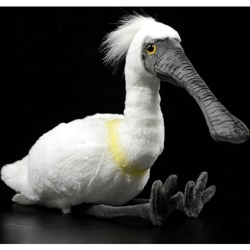 25cm High Lifelike Black-faced Spoonbill Stuffed Animals Toys Real Life Bird Plush Toy Gifts For Kids