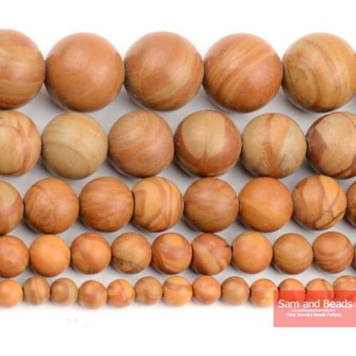 Wholesale Natural Wood Grain Jasperr Loose Beads 15" Strand 6 8 10 12mm Pick Size For Jewelry Making WGJB02