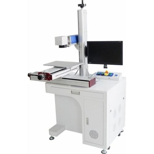 Sliding rail transmission fiber metal laser marking machine 30w 50W Raycus