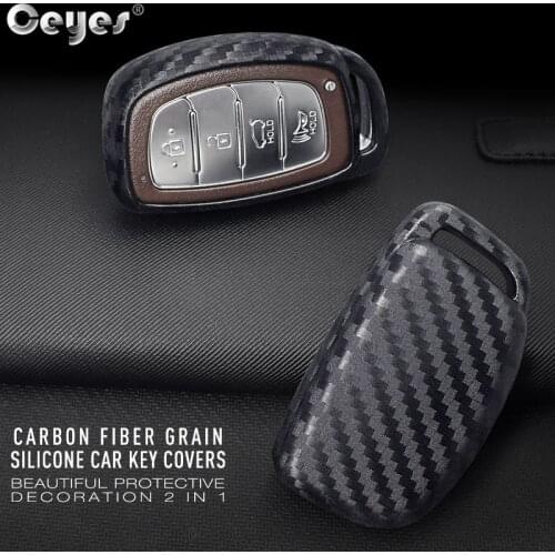 Ceyes Carbon Fiber Smart Shell Car Styling Accessories Case For Hyundai Elantra Tucson Verna Sonata IX35 IX25 Sticker Auto Cover