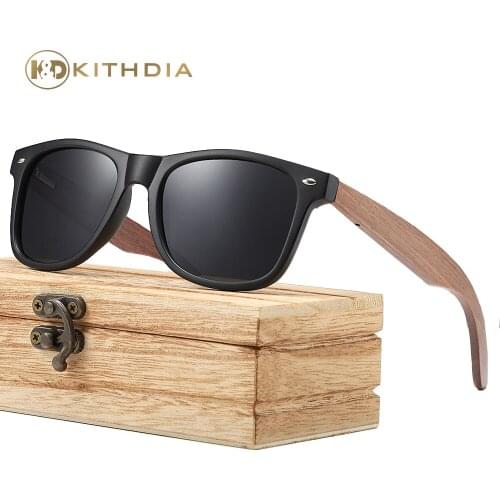 Kithdia Walnut Wooden Polarized Mens Sunglasses Oval Frame Sun glasses Women Sun glasses Male Oculos de sol Masculino S7061h