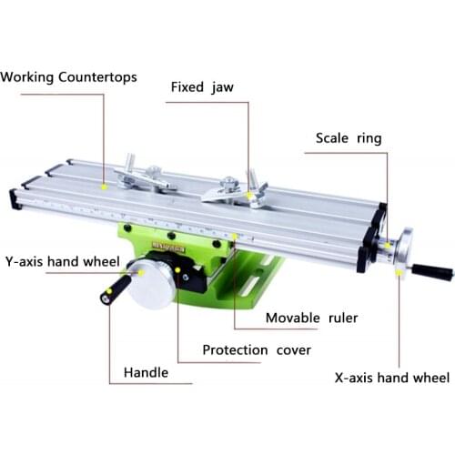 Mini precision multifunction worktable BG6300 Bench Vise Fixture drill milling machine X and Y-axis Adjustment Coordinate table