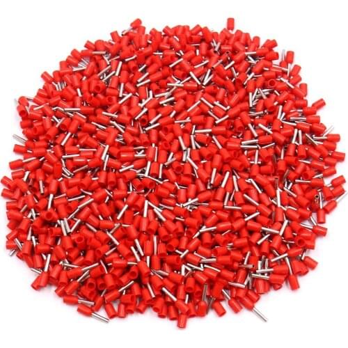 Uxcell 1000pcs AWG18 1mm2 Automotive Insulated Cord End Terminal Wire Ferrules Red
