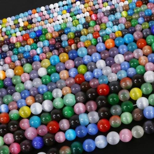 Fashion New Design 4/6/8/10mm Mixed Color Approx 40-100pcs Cat Eye Glass Spacer Beads For Clothing Craft Making Accessories