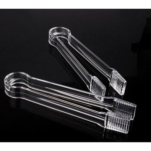 1Pc 16*3.5cm clear plastic Barbecue BBQ Clip Bread Food Ice Clamp Ice clip Tongs Tool Bar Kitchen Accessories